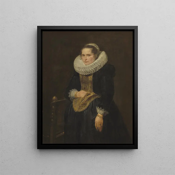 Portret flamandskiej damy - Antoine van Dyck — oprawiony obraz na ścianie