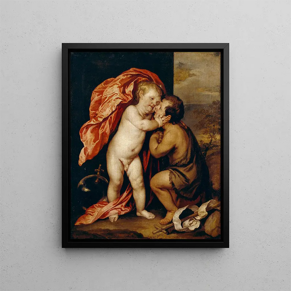 Dzieciątka Jezus i Świętego Jana Chrzciciela - Antoine van Dyck — oprawiony obraz na ścianie