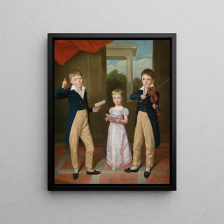 AntoineJean Gros - Three Children in a House Concert.webp