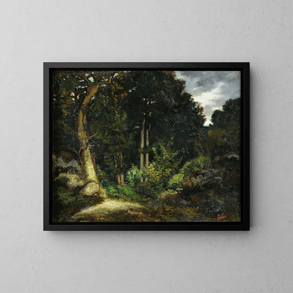 Widok na las Fontainebleau - Antoine-Louis Barye — oprawiony obraz na ścianie