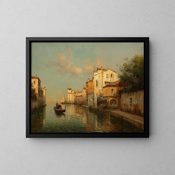 Kanał w Wenecji - Antoine Bouvard — oprawiony obraz na ścianie