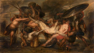 Antoine Joseph Wiertz - The Greeks and the Trojans Fighting Over the Body of Patroclus.webp