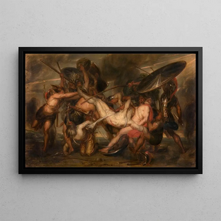 Antoine Joseph Wiertz - The Greeks and the Trojans Fighting Over the Body of Patroclus.webp