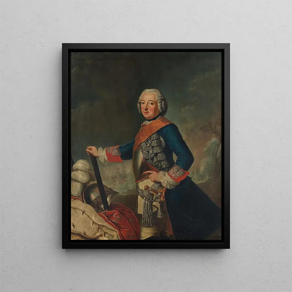 Fryderyk II Wielki - Antoine Pesne — oprawiony obraz na ścianie