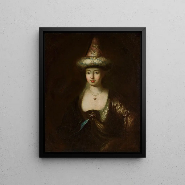 Portret mężczyzny w orientalnym kostiumie - Antoine Pesne — oprawiony obraz na ścianie