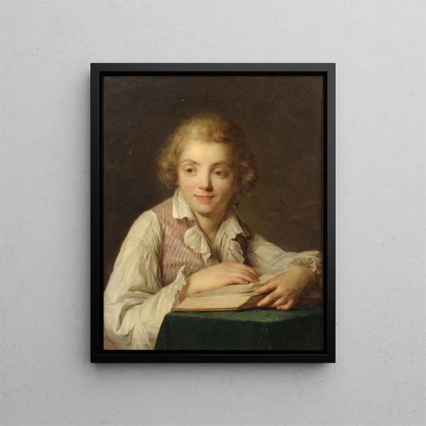 Portret Jeana-René Vestiera - Antoine Vestier — oprawiony obraz na ścianie