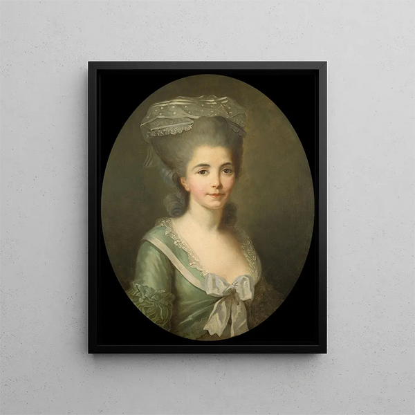 portret kobiety - Antoine Vestier — oprawiony obraz na ścianie
