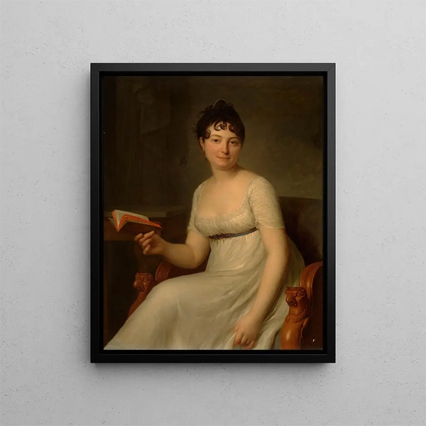 Portret pani Delahaye - Antoine Vestier — oprawiony obraz na ścianie