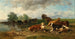 Bétail se resting au bord du lac - Anton Braith — widok dzieła