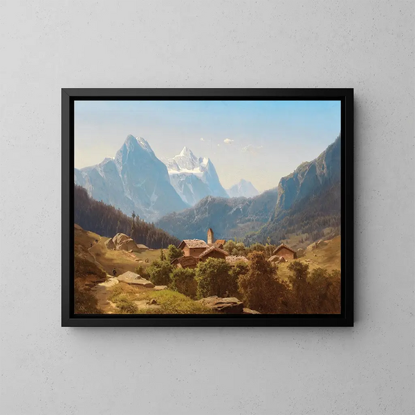 Une scène dans les hautes terres bernoises Wetterhorn - Anton Hansch — oprawiony obraz na ścianie