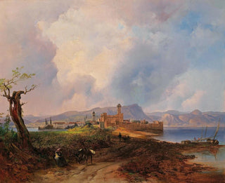 Anton Hansch - Ansicht Des Castell Sermio Auf Der Insel Sermione Am Gardasee.webp