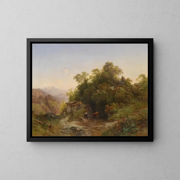 Le tumulus forestier - Anton Hansch — oprawiony obraz na ścianie