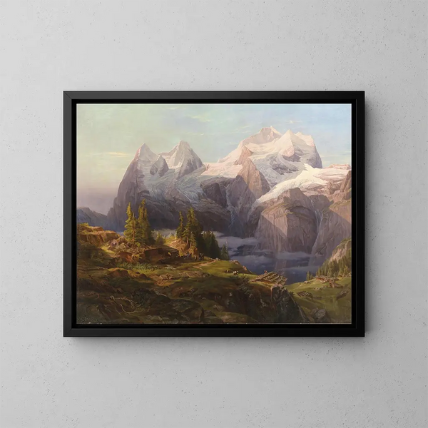 Eiger, Mönch i Jungfrau - Anton Hansch — oprawiony obraz na ścianie
