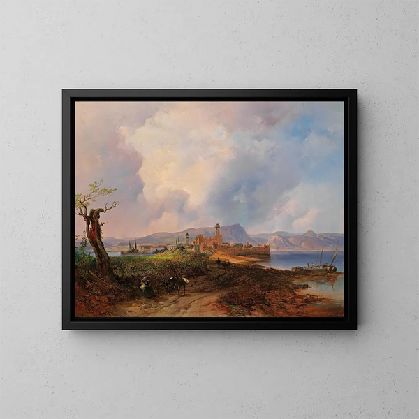 Sirmione - Anton Hansch — oprawiony obraz na ścianie