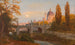 Widok na Wienfluss w kierunku mostu Elisabeth i kościoła św. Karola - Anton Hlaváček — widok dzieła