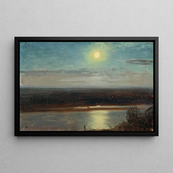 Anton Hlavacek - Die Donau mit dem Marchfeld bei Nacht.webp