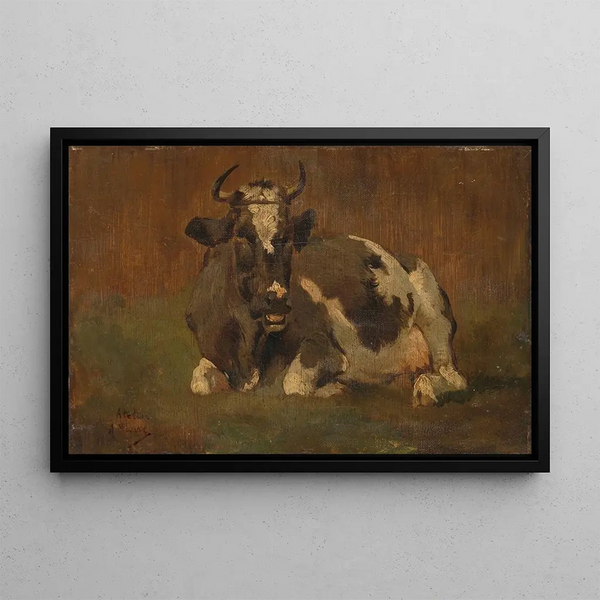 Leżąca krowa - Anton Mauve — oprawiony obraz na ścianie