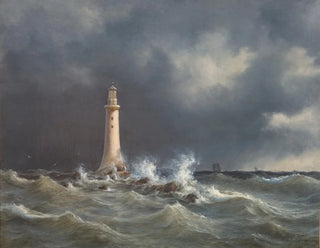 Latarnia Eddystone - Anton Melbye — widok dzieła