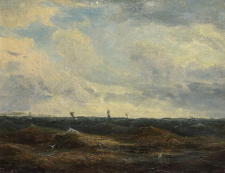 Anton Melbye - Marine med skibe p havet.webp