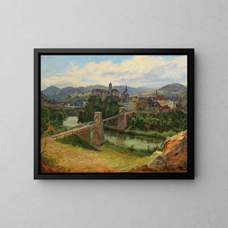 Anton Schiffer - A View of the Town of Loket in the Czech Republic Elbogen an der Eger.webp