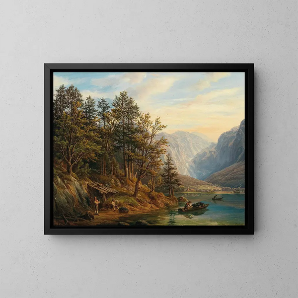 Partie vers Hallstatt après Obertraun dans le Salzkammergut - Anton Schiffer — oprawiony obraz na ścianie