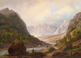 Anton Schiffer - Wanderer Im Gebirgstal.webp