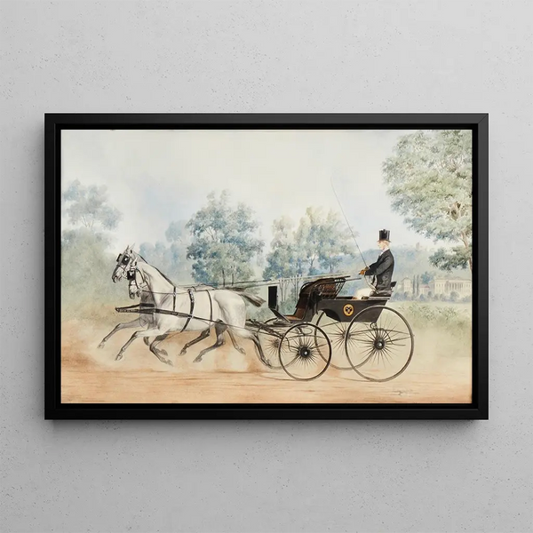 Anton Zampis - A noble gentleman in a court carriage near Weilburg and Rauheneck ruin in Baden.webp