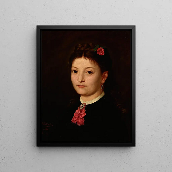Portret młodej kobiety - Antoni Kozakiewicz — oprawiony obraz na ścianie