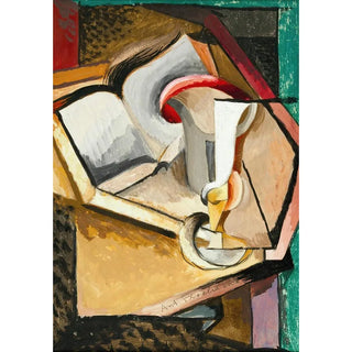 Antonin Prochzka - Still life with cup and book.webp