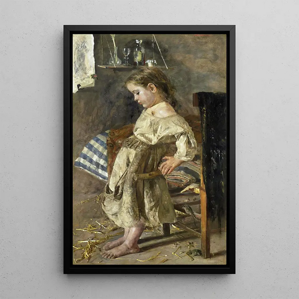 L'enfant pauvre - Antonio Mancini — oprawiony obraz na ścianie