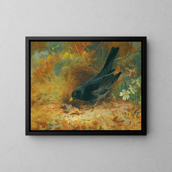 Czarny merle - Archibald Thorburn — oprawiony obraz na ścianie