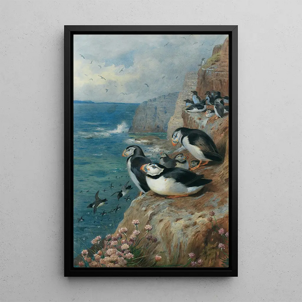 Reprodukcja obrazu makreli i pingwinów torda - Archibald Thorburn