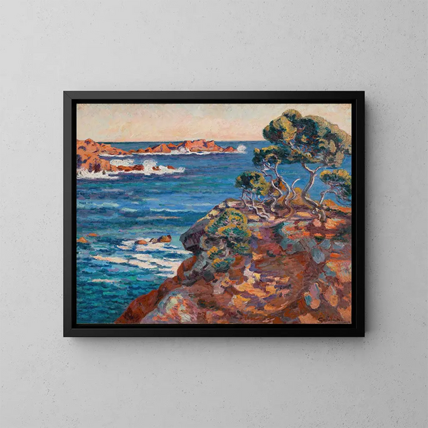 Brzeg morski w Agay - Armand Guillaumin — oprawiony obraz na ścianie