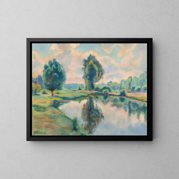 Brzeg rzeki - Armand Guillaumin — oprawiony obraz na ścianie