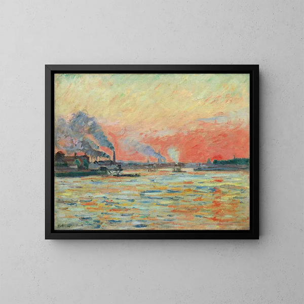 Konfluencji Sekwany i Marny w Ivry - Armand Guillaumin — oprawiony obraz na ścianie