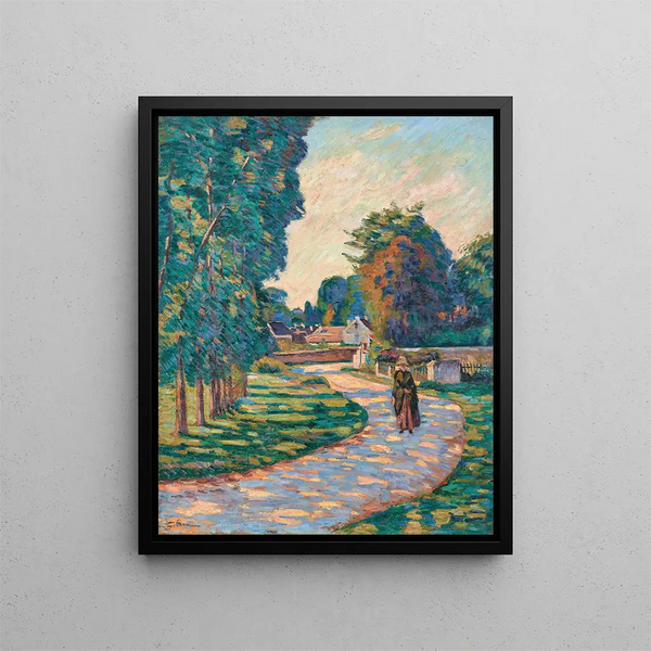 Kobieta na ścieżce w Épinay - sur - Orge - Armand Guillaumin — oprawiony obraz na ścianie