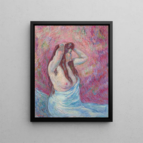 Młoda naga kobieta w draperii - Armand Guillaumin — oprawiony obraz na ścianie
