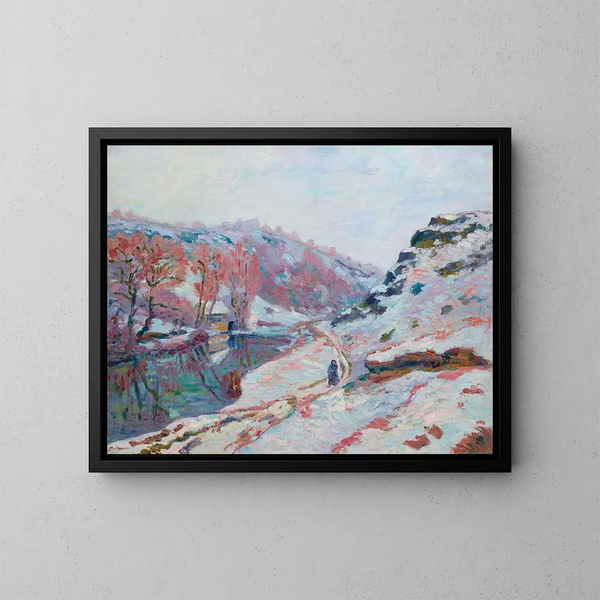 Dolina Sedelle pod śniegiem - Armand Guillaumin — oprawiony obraz na ścianie