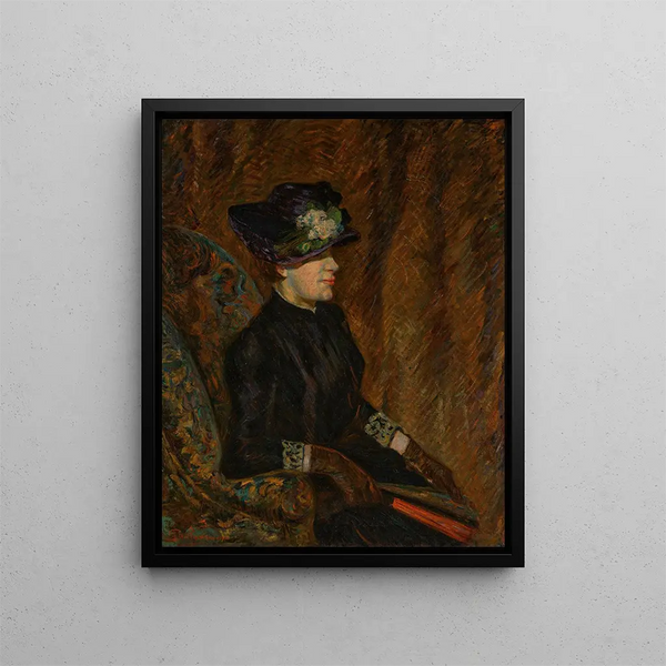 Madame Guillaumin z wachlarzem - Armand Guillaumin — oprawiony obraz na ścianie