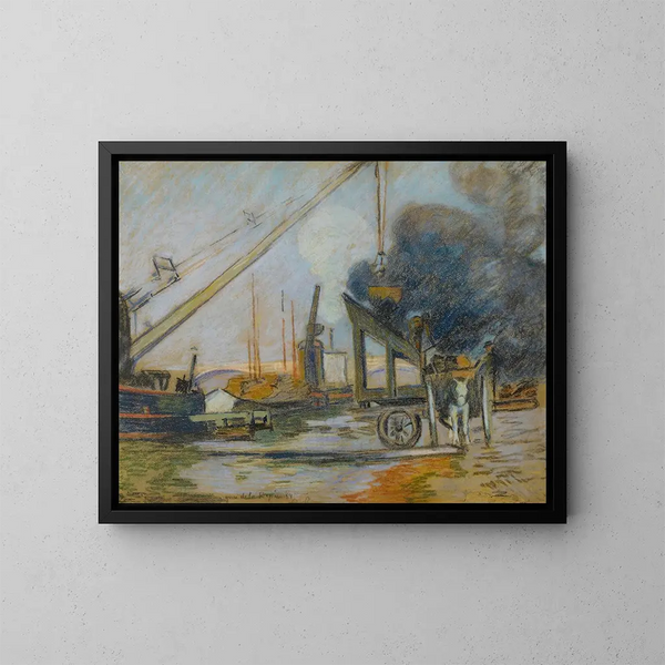 Quai de la Rape, Paryż - Armand Guillaumin — oprawiony obraz na ścianie