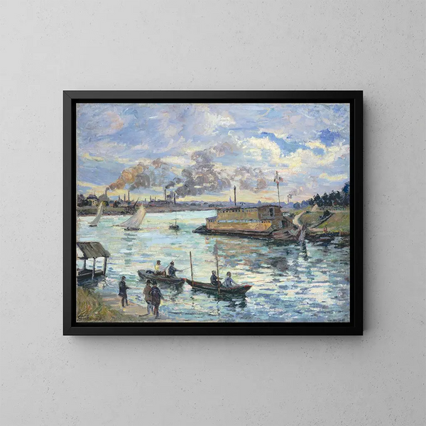 Scena nad rzeką - Armand Guillaumin — oprawiony obraz na ścianie