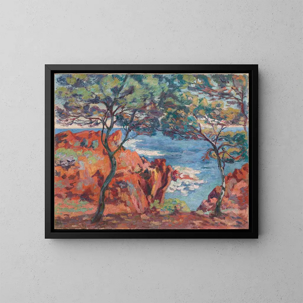 Skały z wyspy Besse w Agay - Armand Guillaumin — oprawiony obraz na ścianie