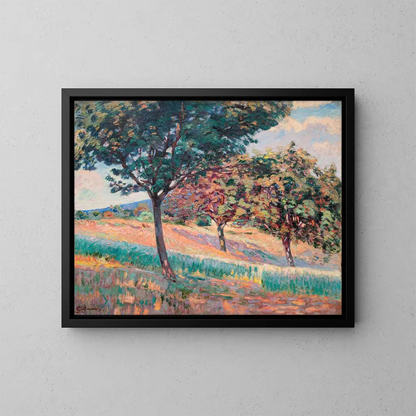Sad na skraju lasu w Saint-Chéron - Armand Guillaumin — oprawiony obraz na ścianie