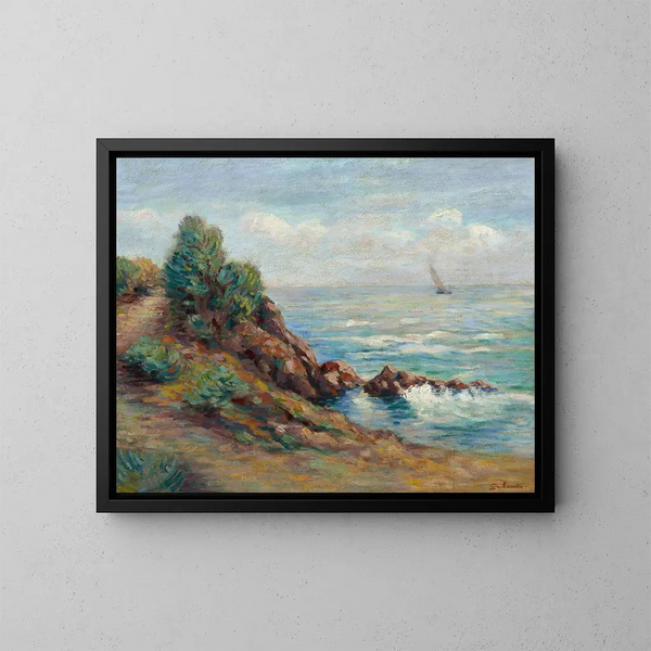 Żaglowiec w Agay - Armand Guillaumin — oprawiony obraz na ścianie