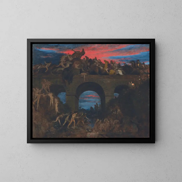 Bataille sur le pont - Arnold Böcklin — oprawiony obraz na ścianie
