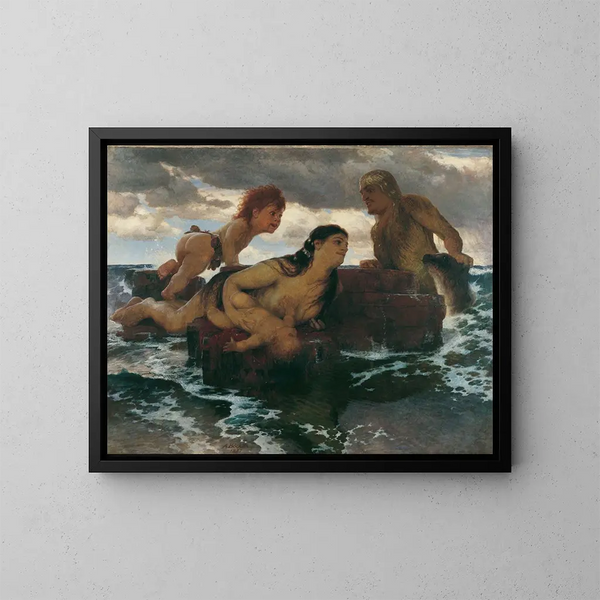 Idylle marine - Arnold Böcklin — oprawiony obraz na ścianie