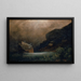 Jezioro w górach z mewami - Arnold Böcklin — oprawiony obraz na ścianie