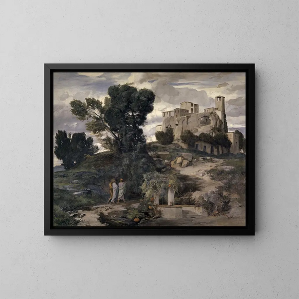 W drodze do Emmaüs - Arnold Böcklin — oprawiony obraz na ścianie