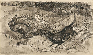 Arnold Peter WeiszKubnan - Hunting scene Hare and dog.webp