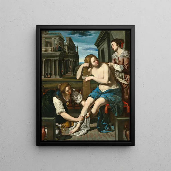 Bethsabée à son bain - Artemisia Gentileschi — oprawiony obraz na ścianie